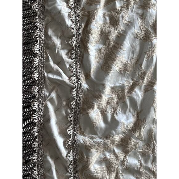 Custom Made Tablecloth Square Heavy Luxury Damask Jacquard Champagne Cord Fringe - Picture 3 of 6